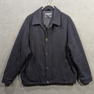 Vtg Abercrombie Fitch Jacket Mens Large Navy Coat Italian Wool Lined 90s